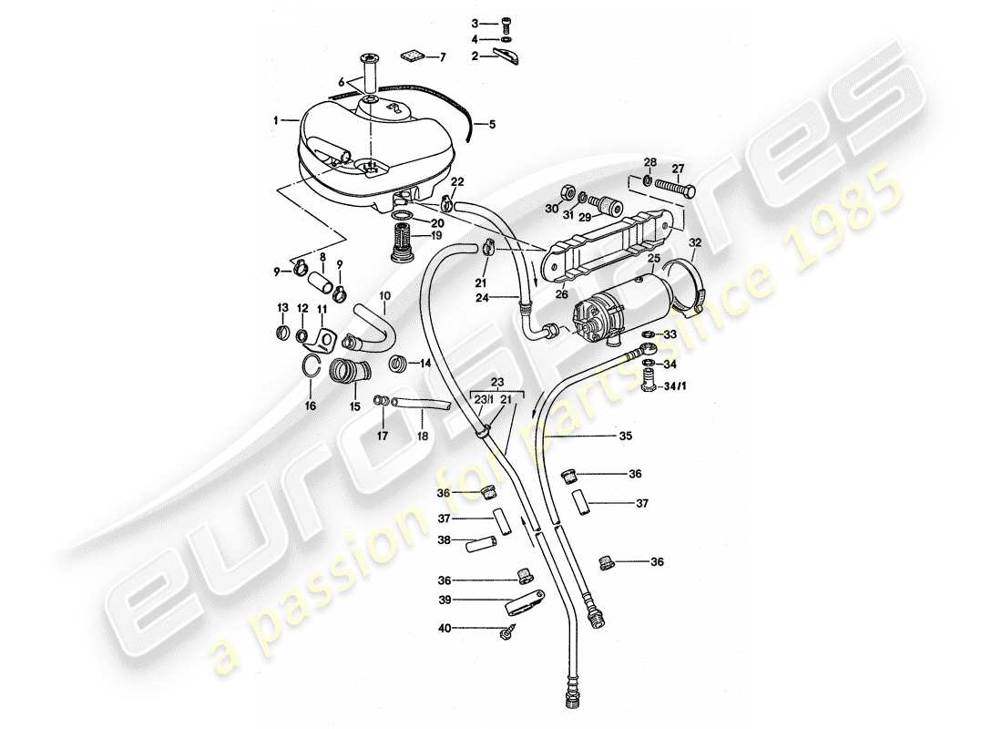 porsche 1977 (911 turbo) fuel system - d - mj 1975>> - mj 1975 part diagram