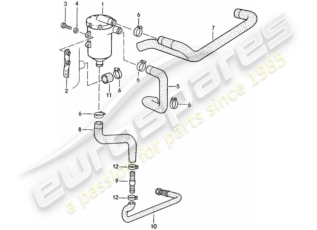 porsche 1989 (911) oil separator part diagram