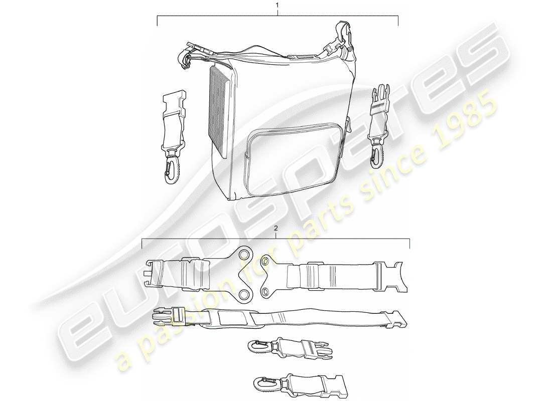 porsche tequipment cayenne (2011) cooling bag part diagram
