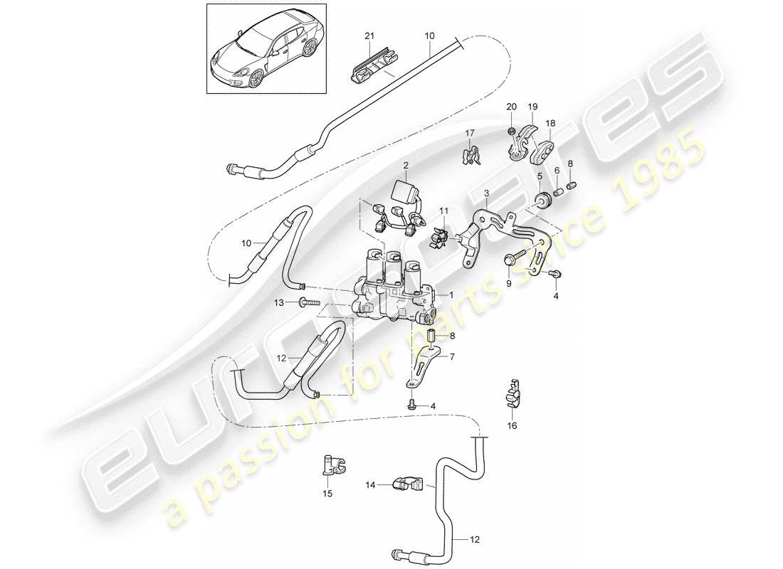 porsche panamera 970 (2015) stabilizer part diagram