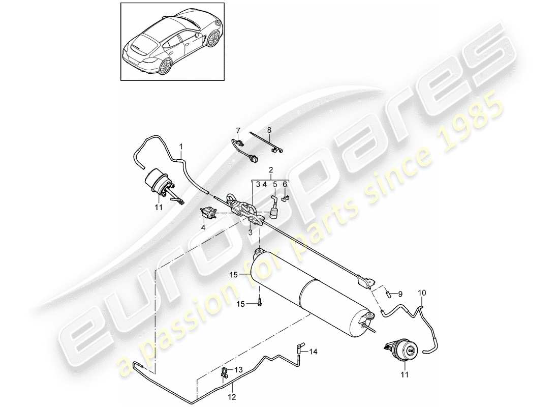 porsche 2016 (panamera 970) exhaust system part diagram