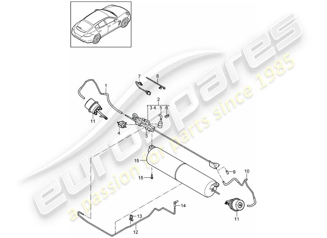 porsche panamera 970 (2016) exhaust system parts diagram