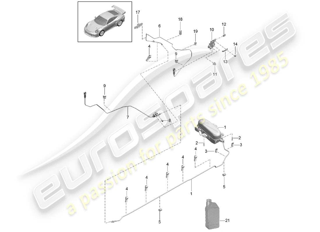 porsche 991 turbo (2020) self levelling system part diagram