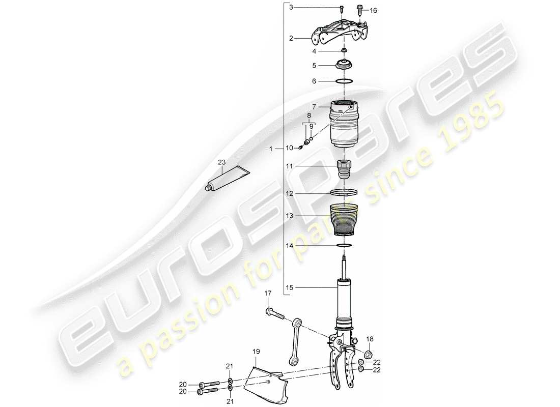 porsche 2007 (cayenne e1 9pa) suspension part diagram