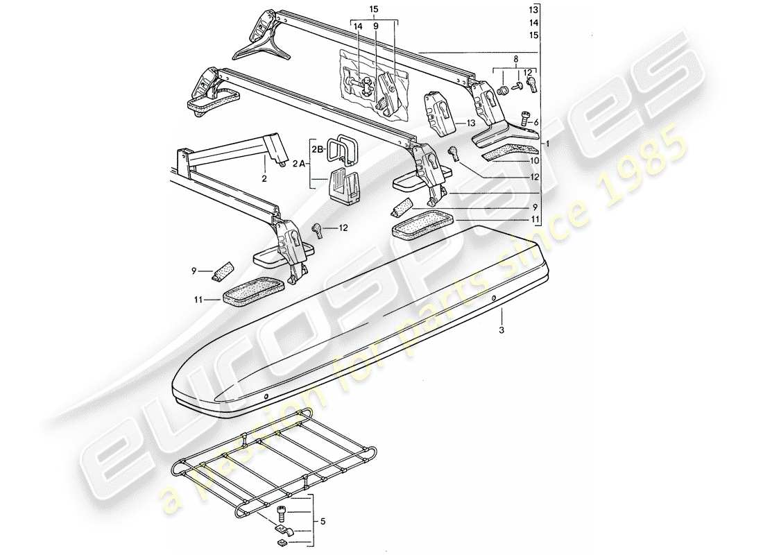 porsche 1986 (944) roof transport system part diagram