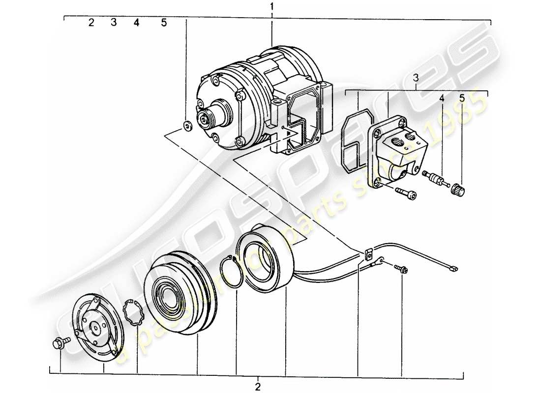 porsche 1998 (993) compressor parts diagram