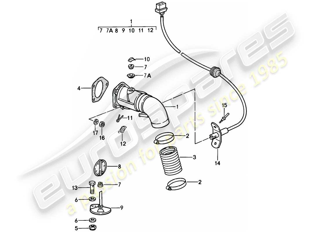 porsche 1989 (911) heating air supply part diagram