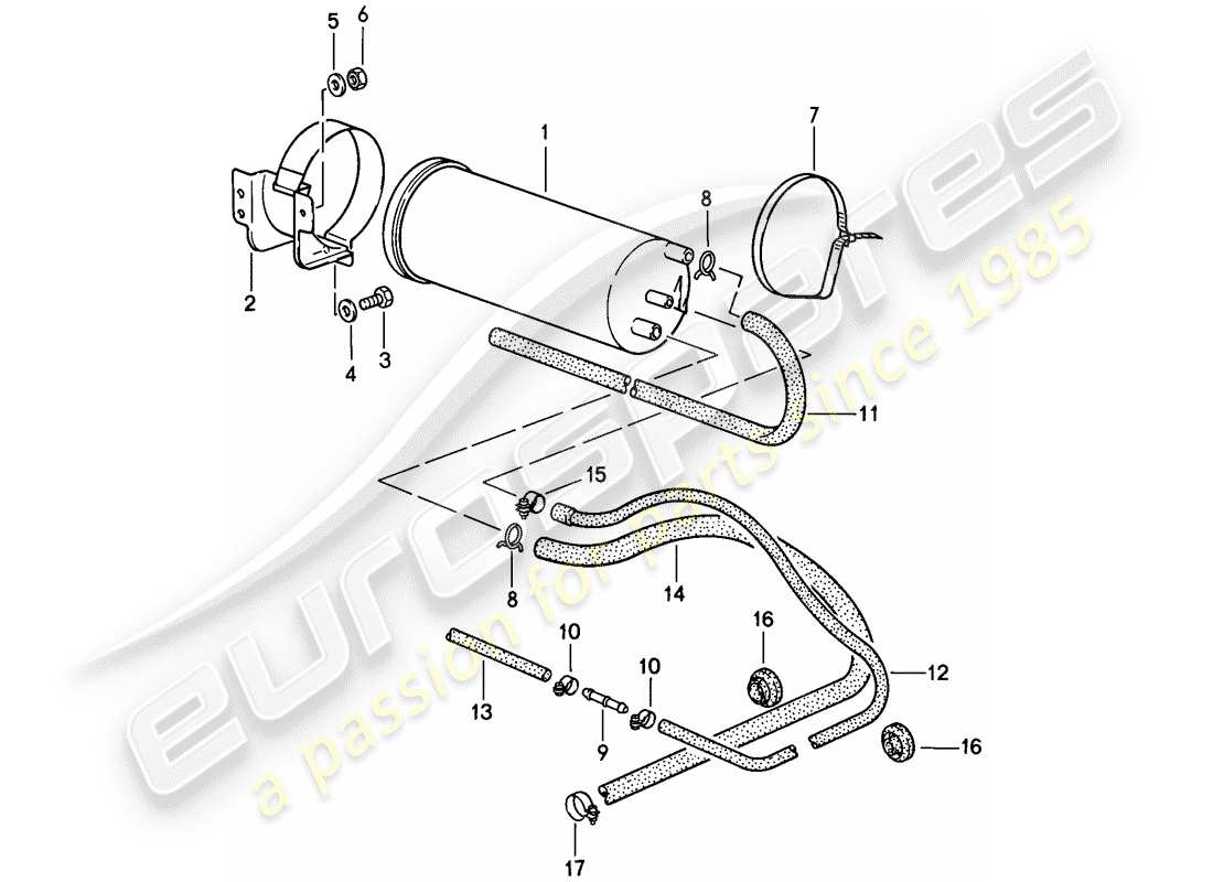 porsche 1989 (911) evaporative emission canister part diagram