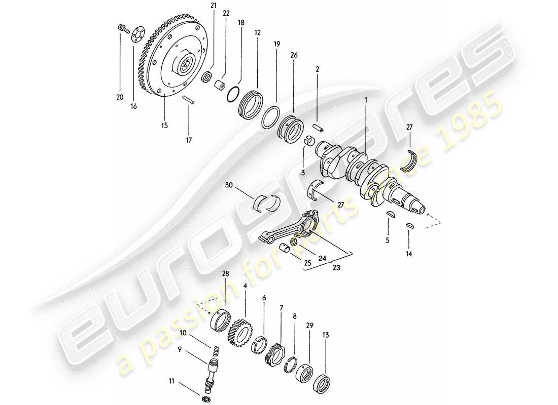 porsche 1972 (914) crankshaft part diagram
