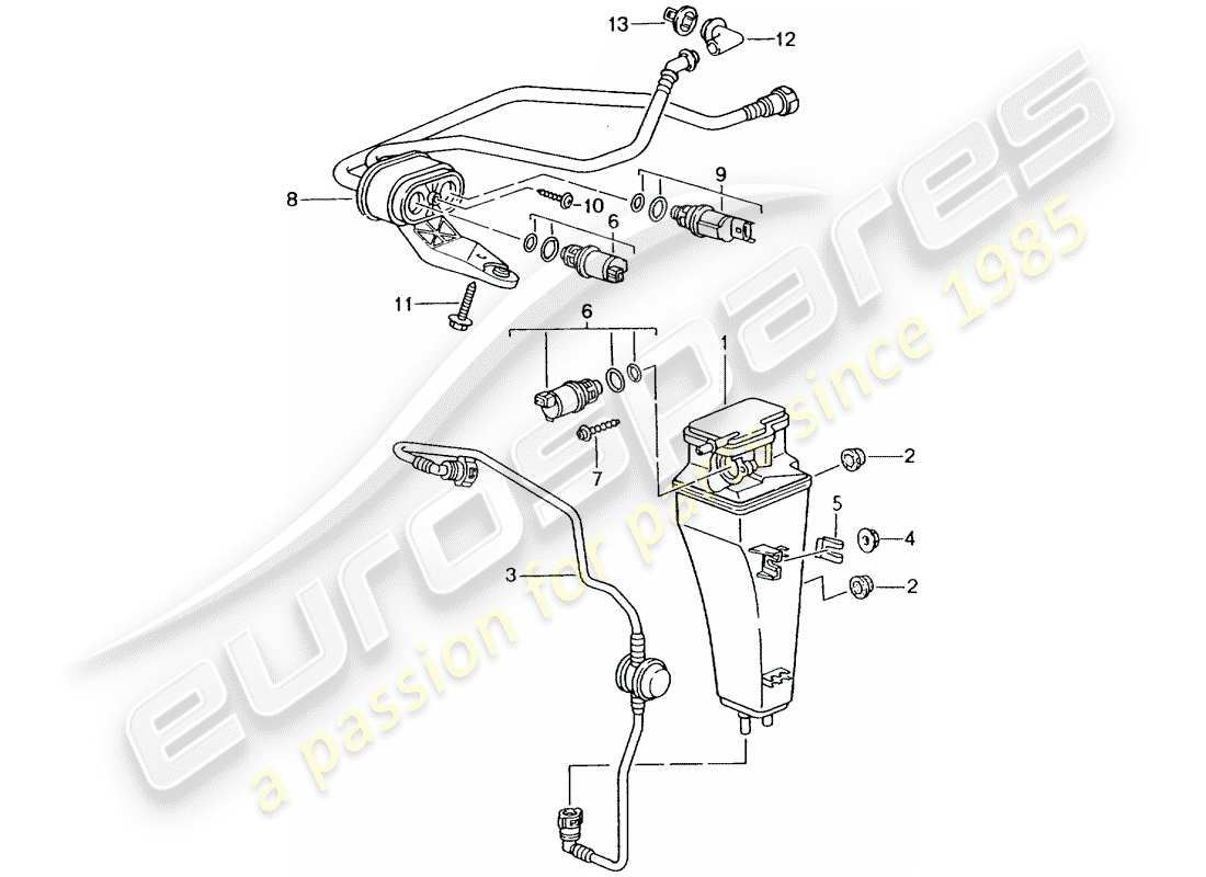 porsche 2002 (986 boxster) evaporative emission canister part diagram