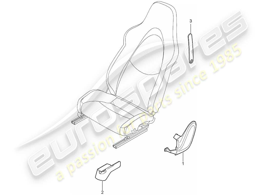 porsche boxster 987 (2012) front seat part diagram