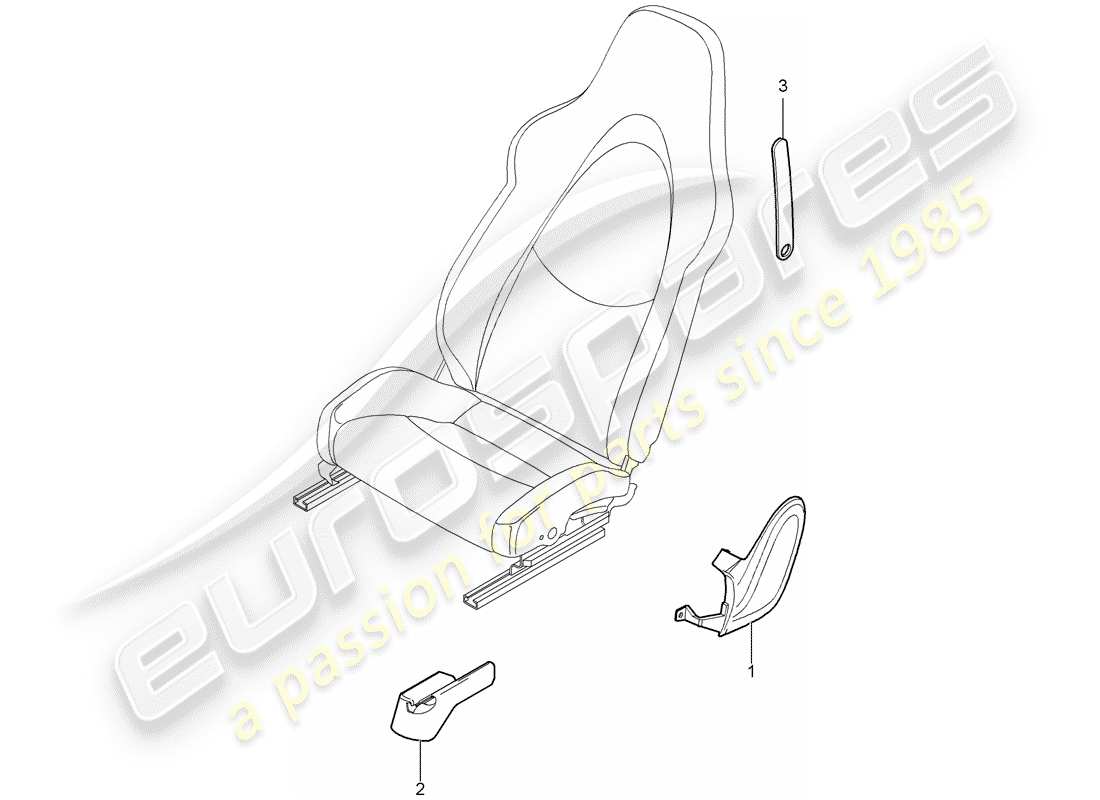 porsche 2008 (987 cayman) front seat part diagram