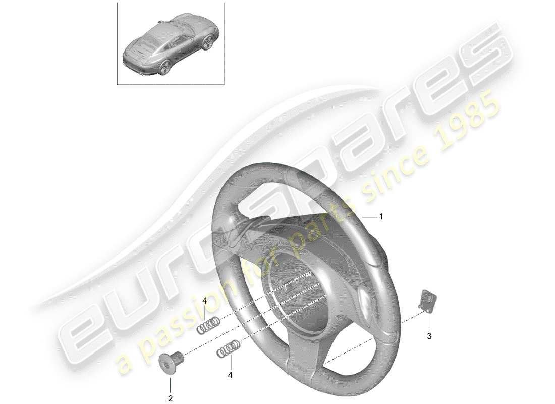 porsche 2013 (991-1) steering wheels part diagram