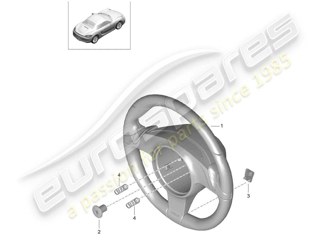 porsche 2012 (981 boxster) steering wheels parts diagram