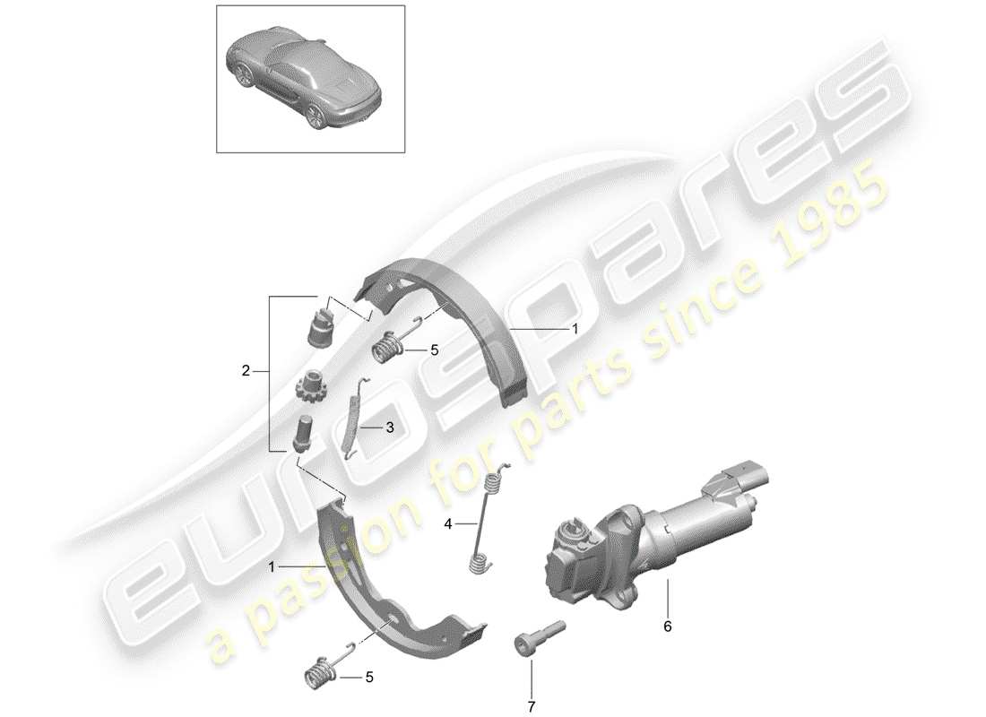 porsche 2016 (981 boxster) parking brake part diagram