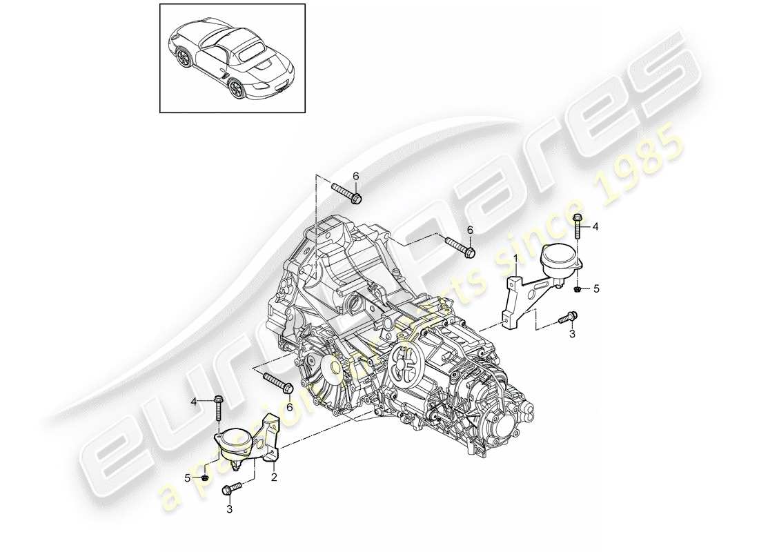 porsche 2009 (987 boxster) manual gearbox part diagram
