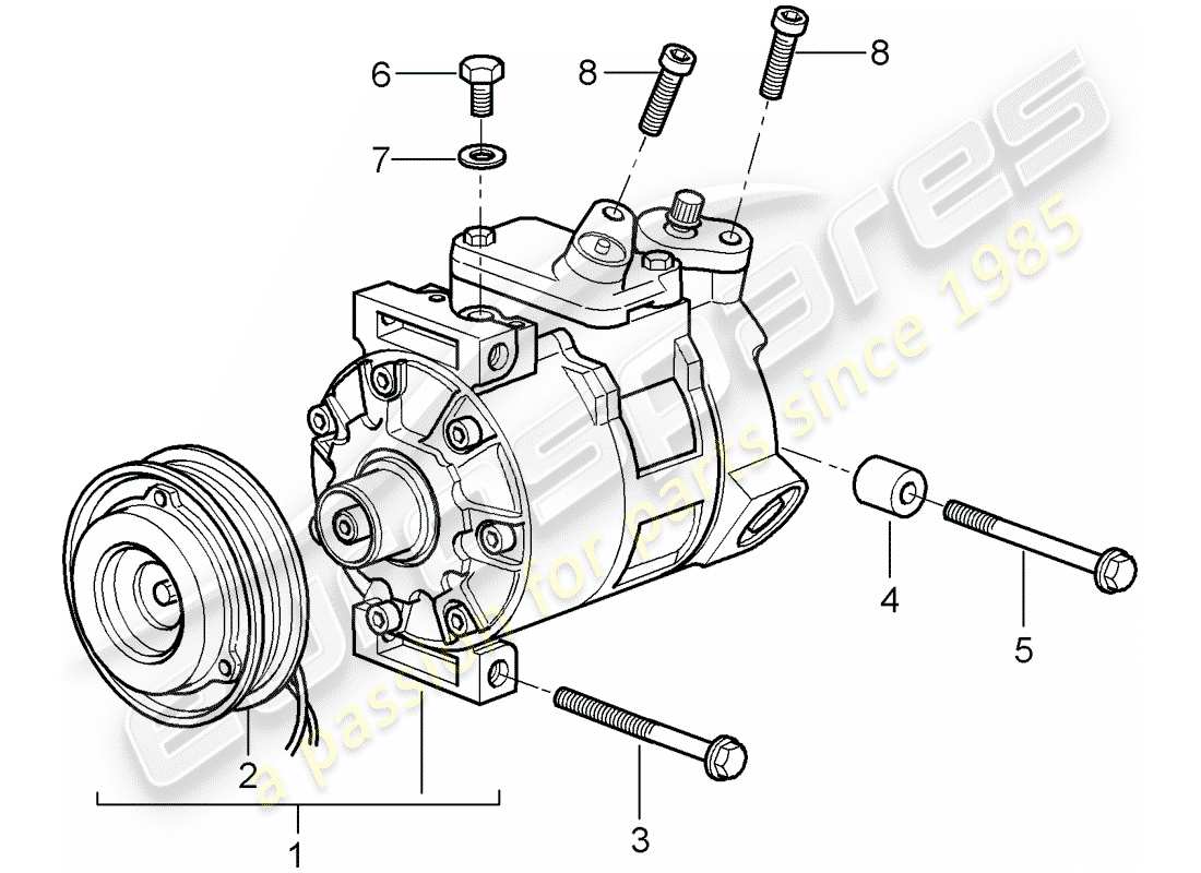 porsche 2007 (997-1 gt3) compressor part diagram