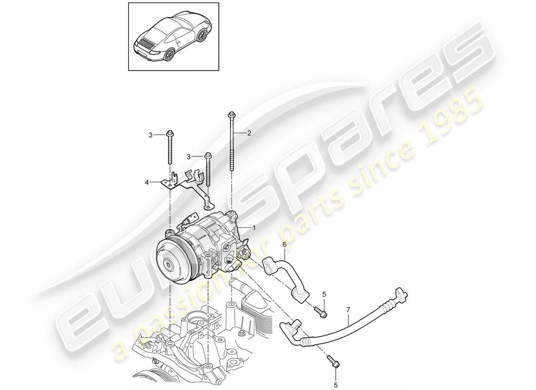 porsche 2010 (997-2) compressor part diagram