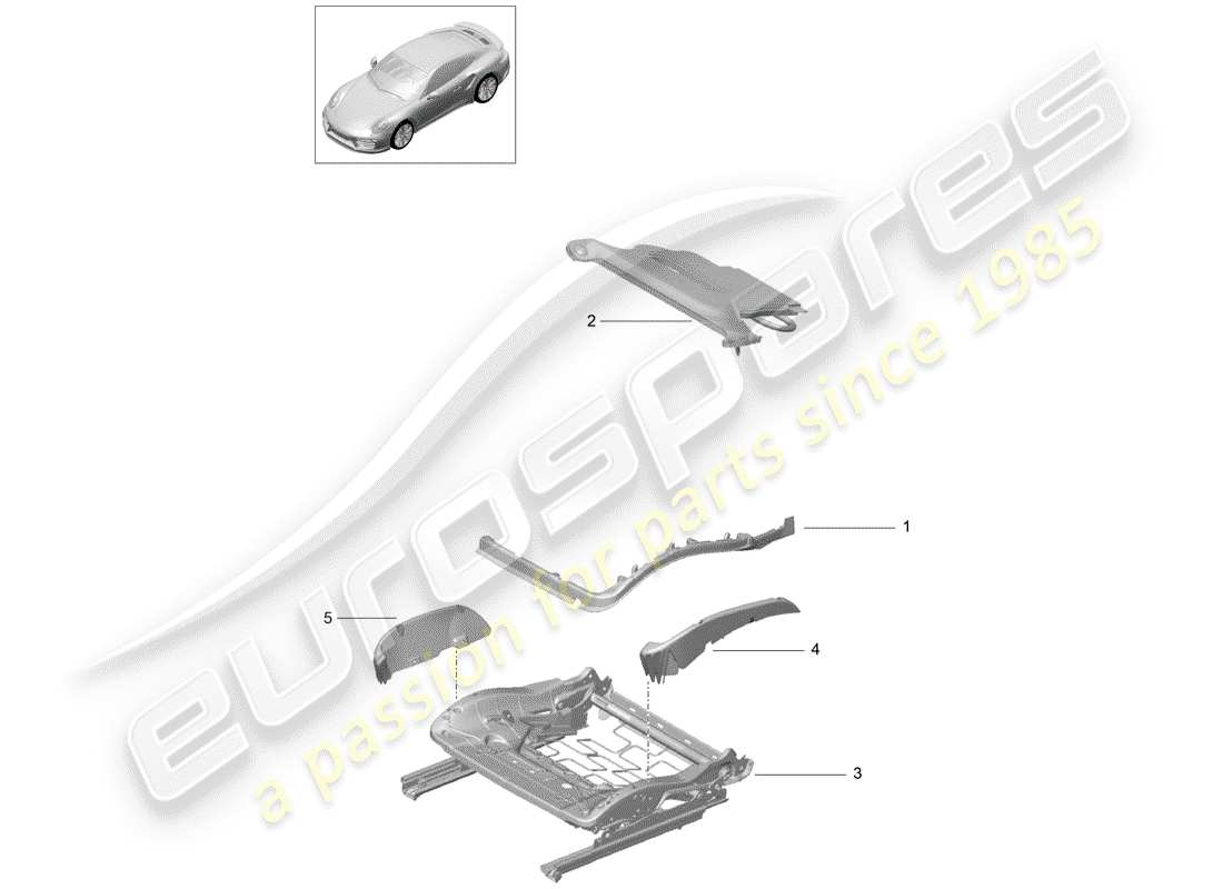 porsche 2016 (991-1 turbo) padding for seat part diagram