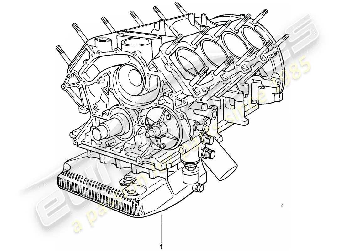 porsche 1981 (928) replacement engine - ready for installation part diagram