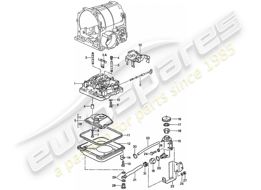 porsche 1979 (928) shift-valve body - automatic transmission parts diagram