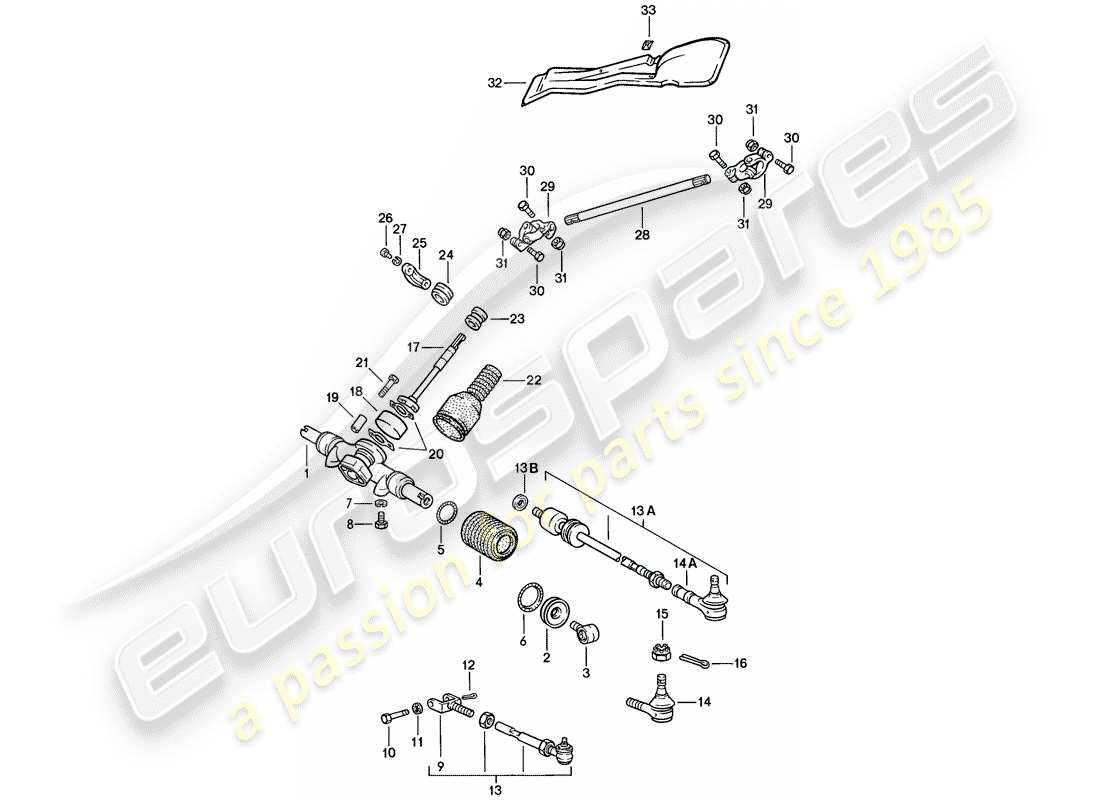 porsche 1989 (911) steering parts part diagram