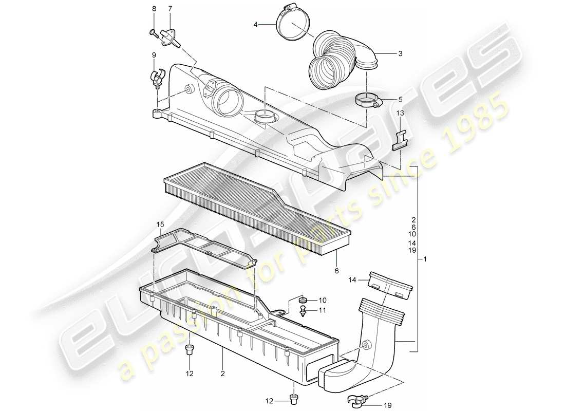 porsche 2006 (997-1) air cleaner part diagram