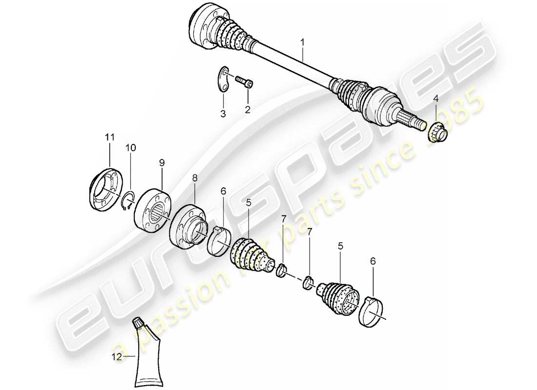 porsche 2004 (carrera gt) drive shaft part diagram