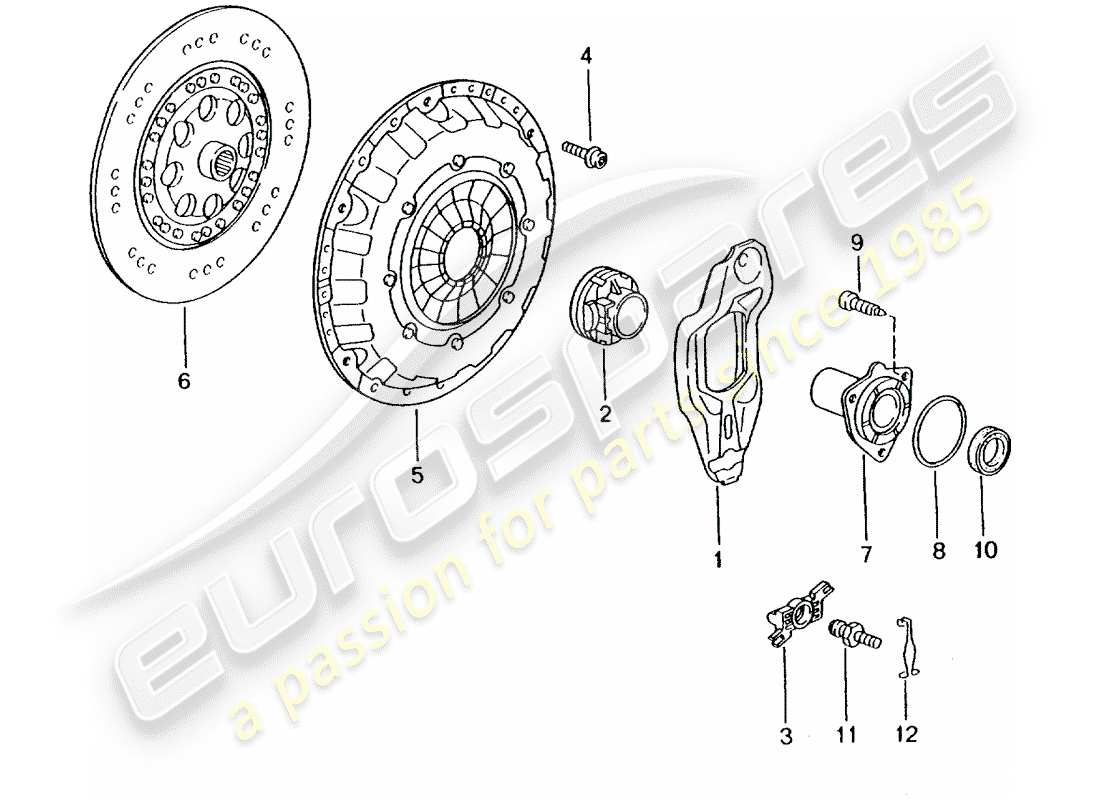 porsche boxster 986 (1997) clutch part diagram