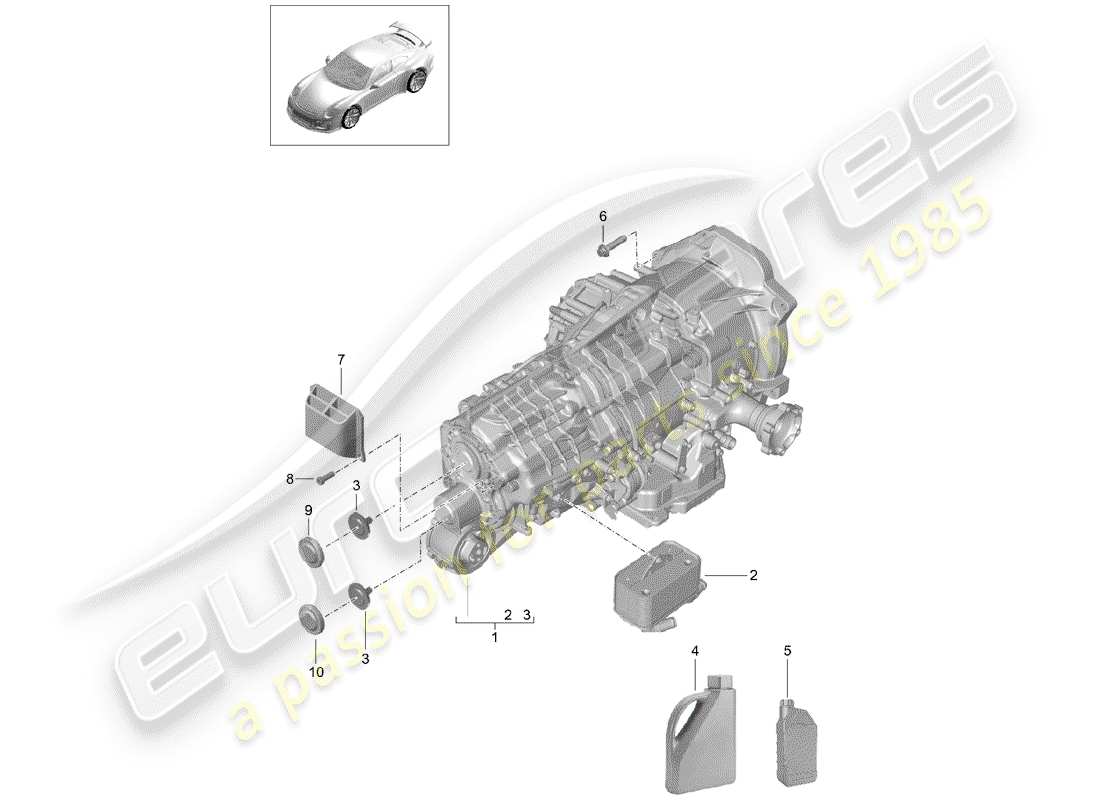 porsche 2019 (991-2 r/gt3/rs) - pdk - part diagram