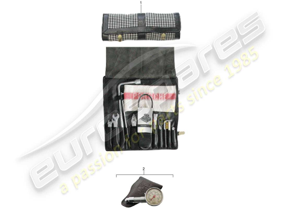 porsche classic accessories (2007) tool kit bag parts diagram
