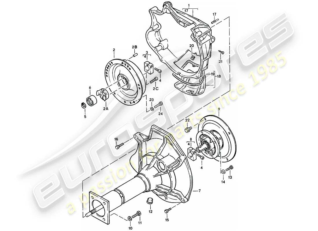 porsche 1983 (924) central tube - automatic transmission part diagram