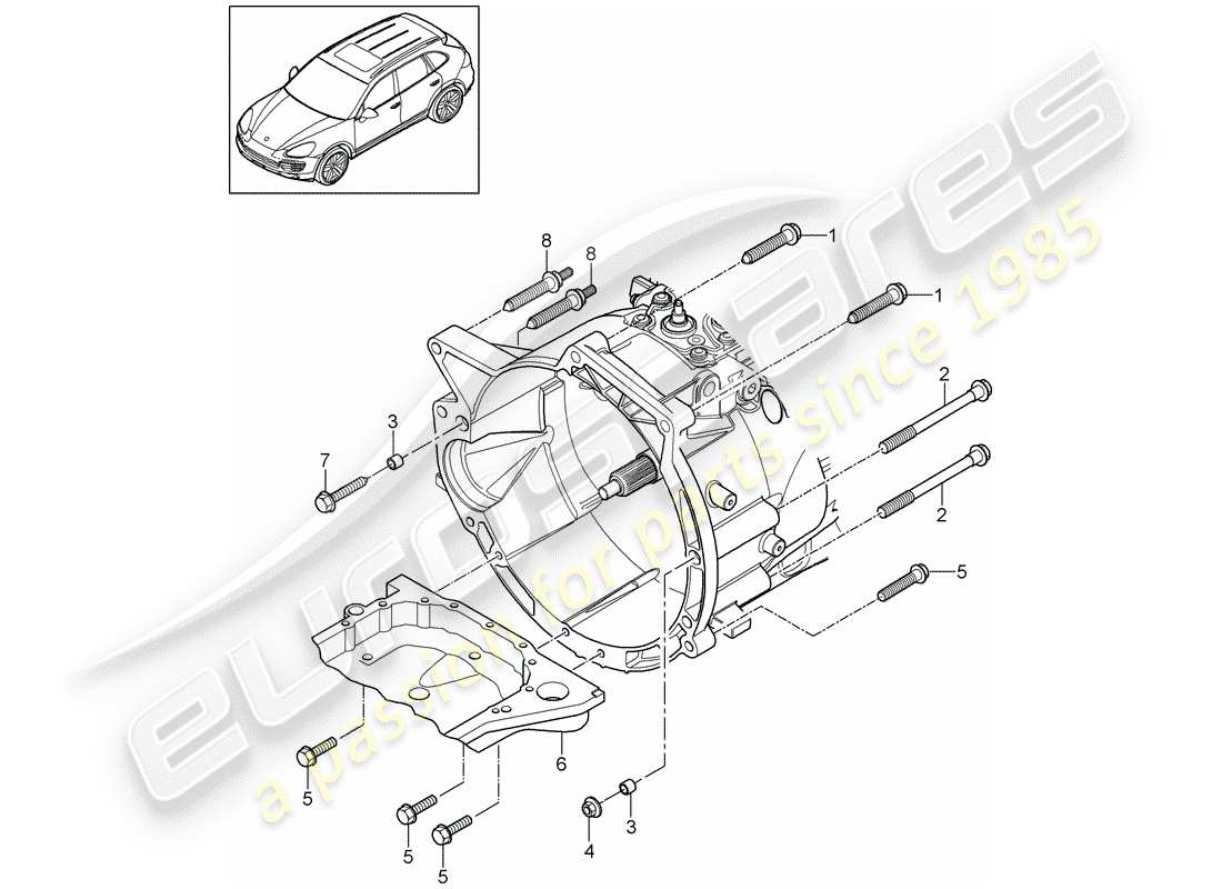 porsche 2011 (cayenne e2 92a) mounting parts for engine and part diagram