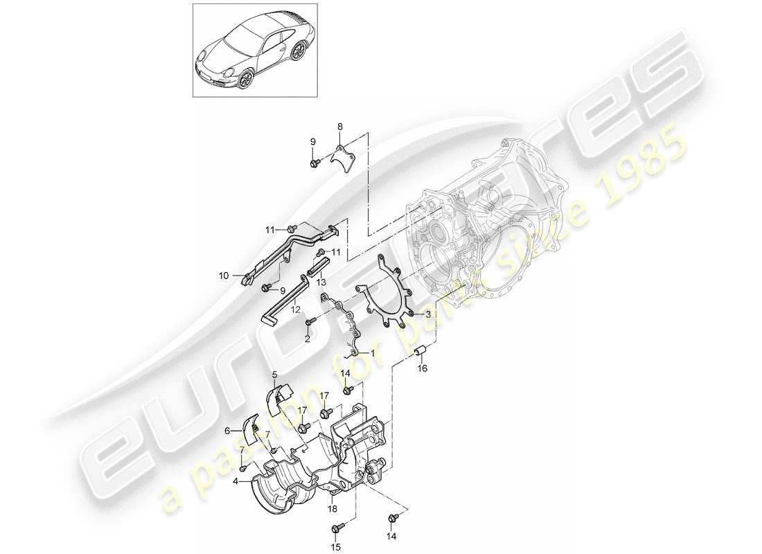 porsche 2010 (997-2) gears and shafts part diagram