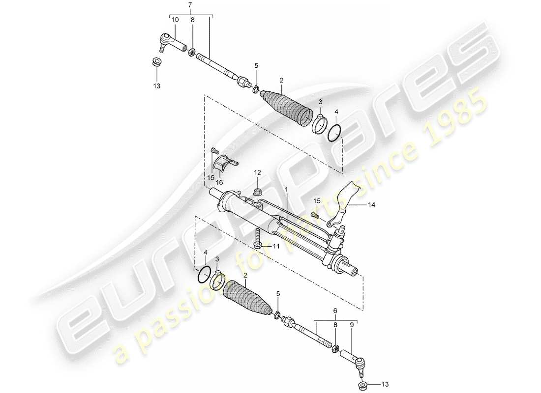 porsche 2004 (cayenne e1 9pa) power steering part diagram