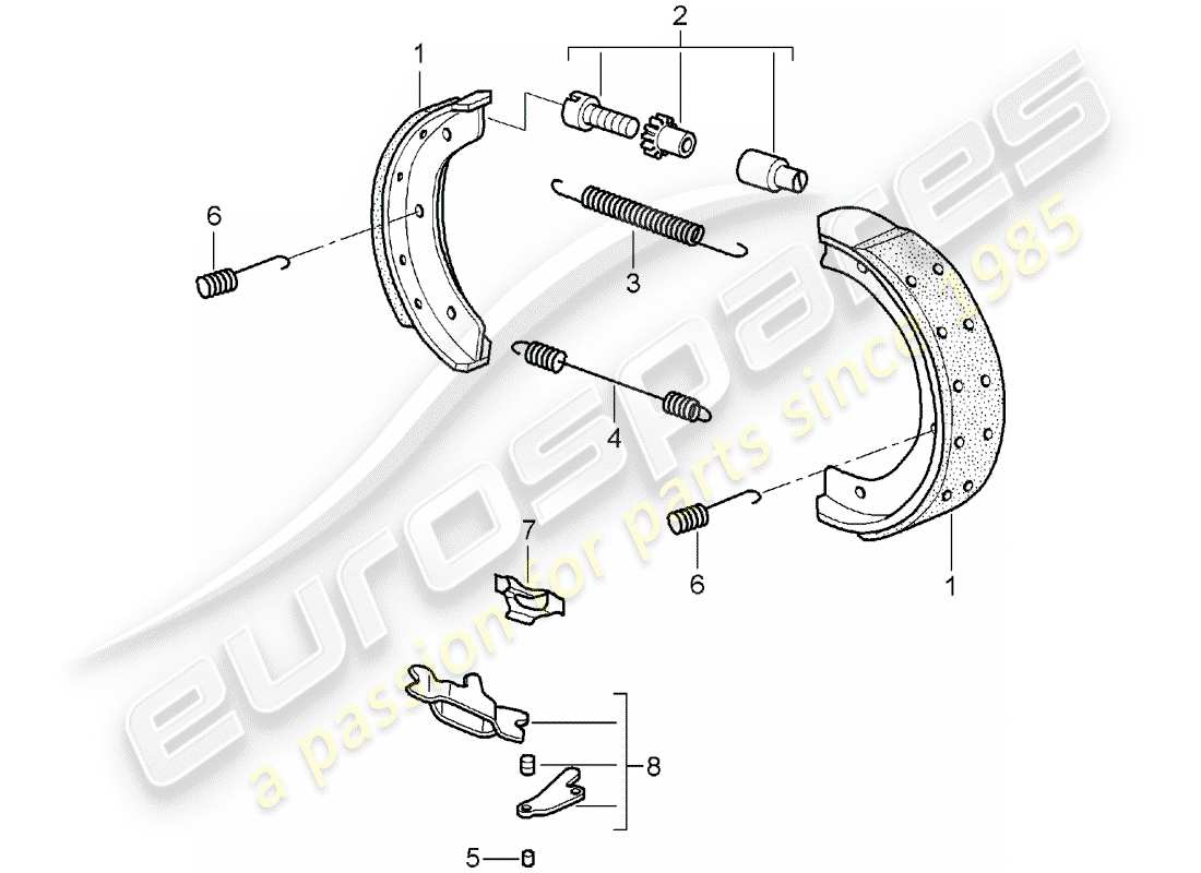 porsche 2005 (997-1) handbrake part diagram