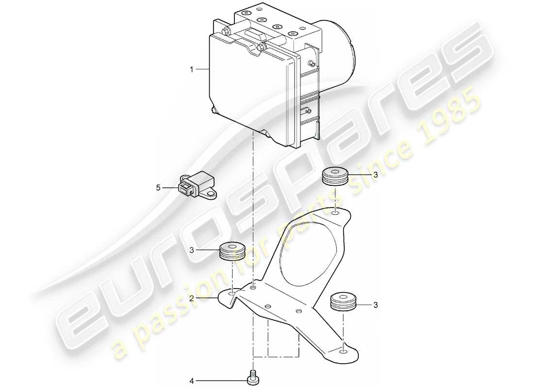 porsche 2008 (997-1) hydraulic unit parts diagram