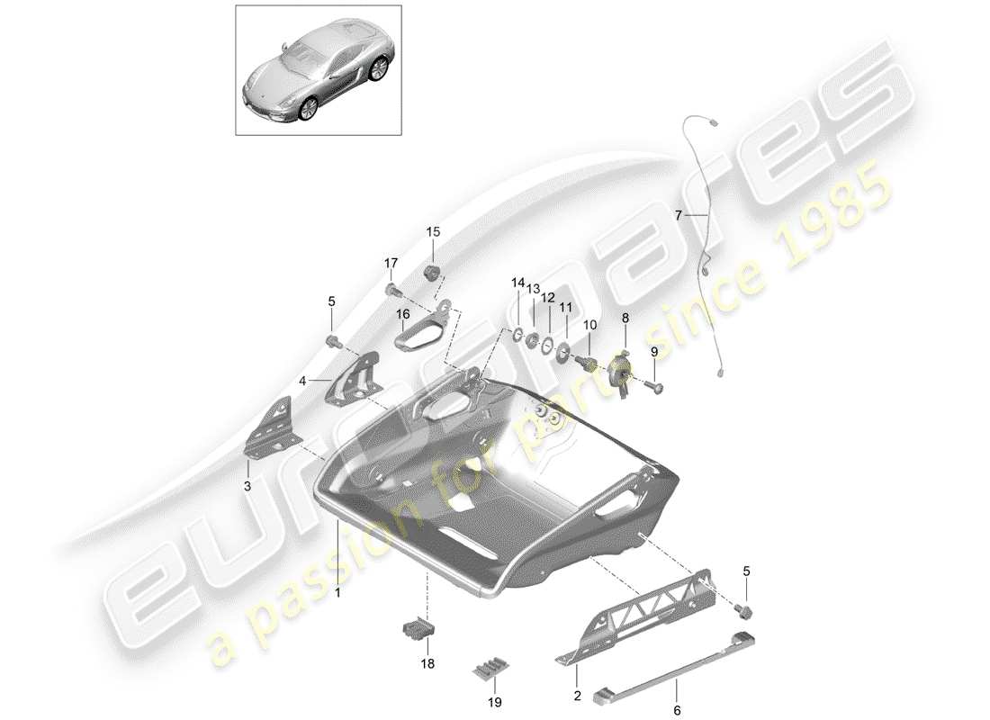porsche 2014 (981 cayman) seat part diagram