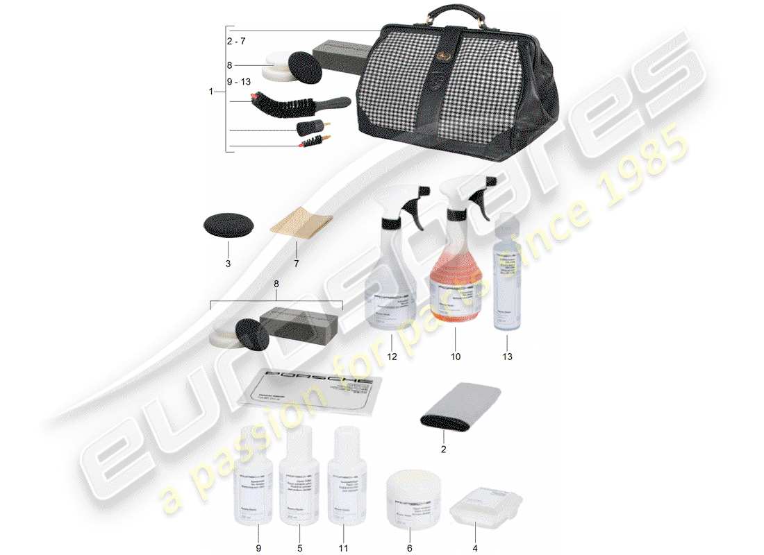 porsche 1983 (924) cleaning agent - porsche classic part diagram