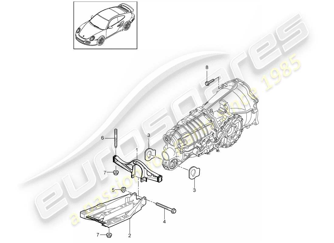 porsche 2013 (997-2 turbo / gt2 rs) transmission suspension part diagram
