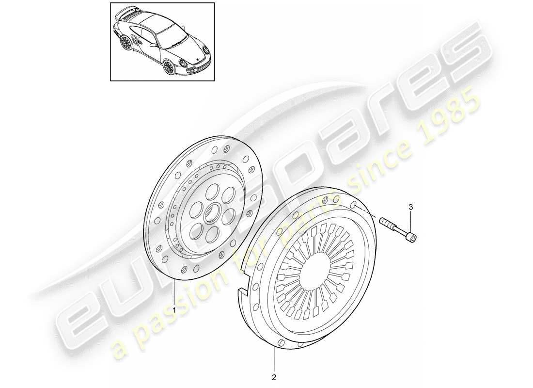 porsche 2013 (997-2 turbo / gt2 rs) clutch part diagram