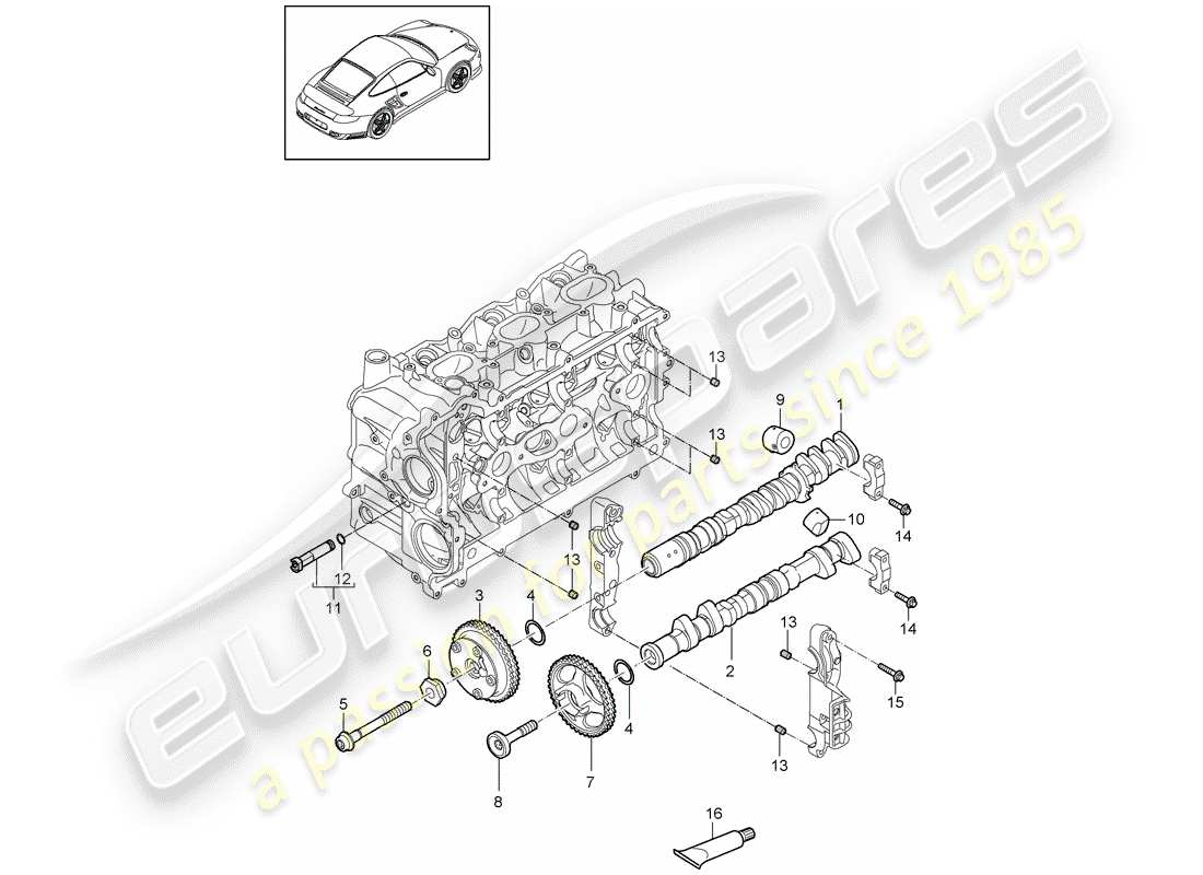 porsche 2013 (997-2 turbo / gt2 rs) camshaft part diagram
