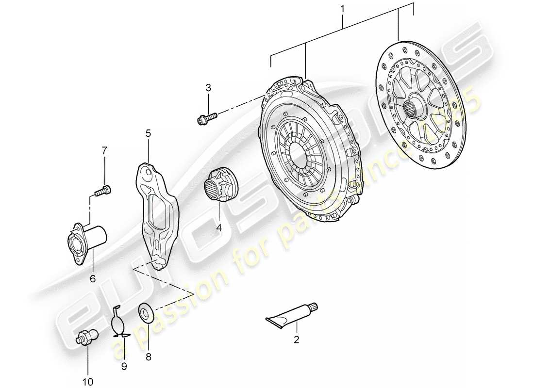 porsche 2006 (997-1) clutch parts diagram