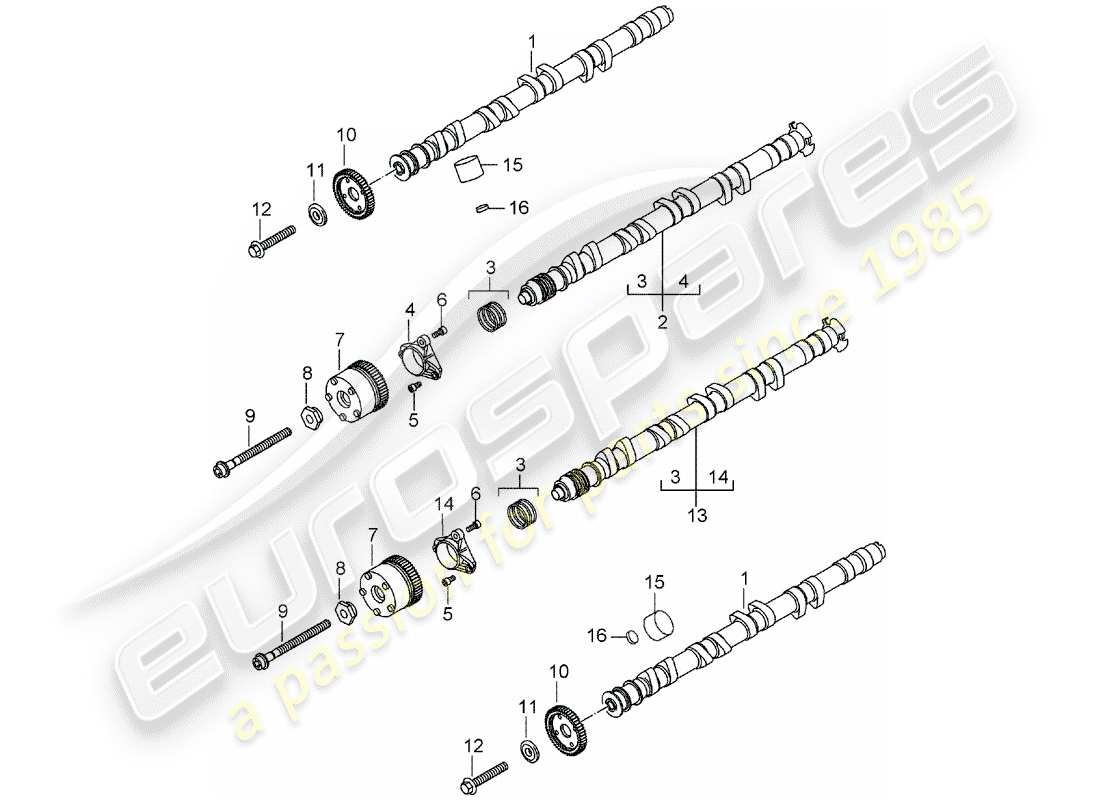 porsche 2004 (carrera gt) camshaft part diagram