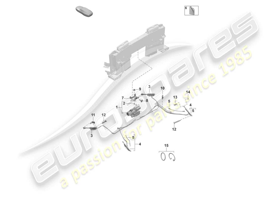 porsche 2019 (992-1) drive unit hydraulic system for actuating convertible roof part diagram
