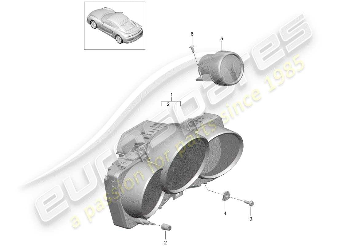 a part diagram from the porsche cayman parts catalogue