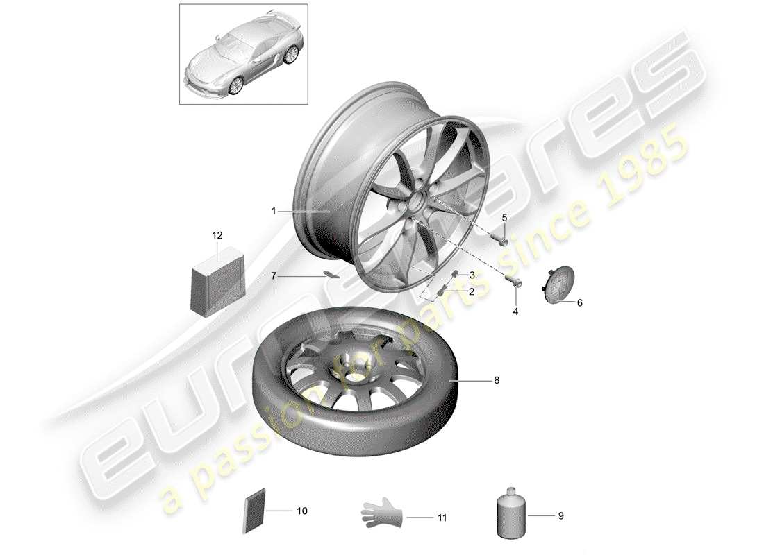 a part diagram from the porsche 2016 (981 cayman gt4) parts catalogue