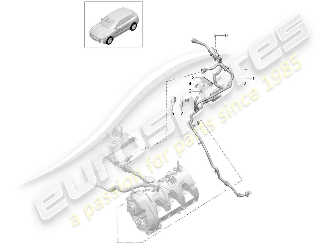 VIEW PARTS DIAGRAMS FROM THE PORSCHE MACAN PARTS CATALOGUE a part diagram from the porsche macan parts catalogue