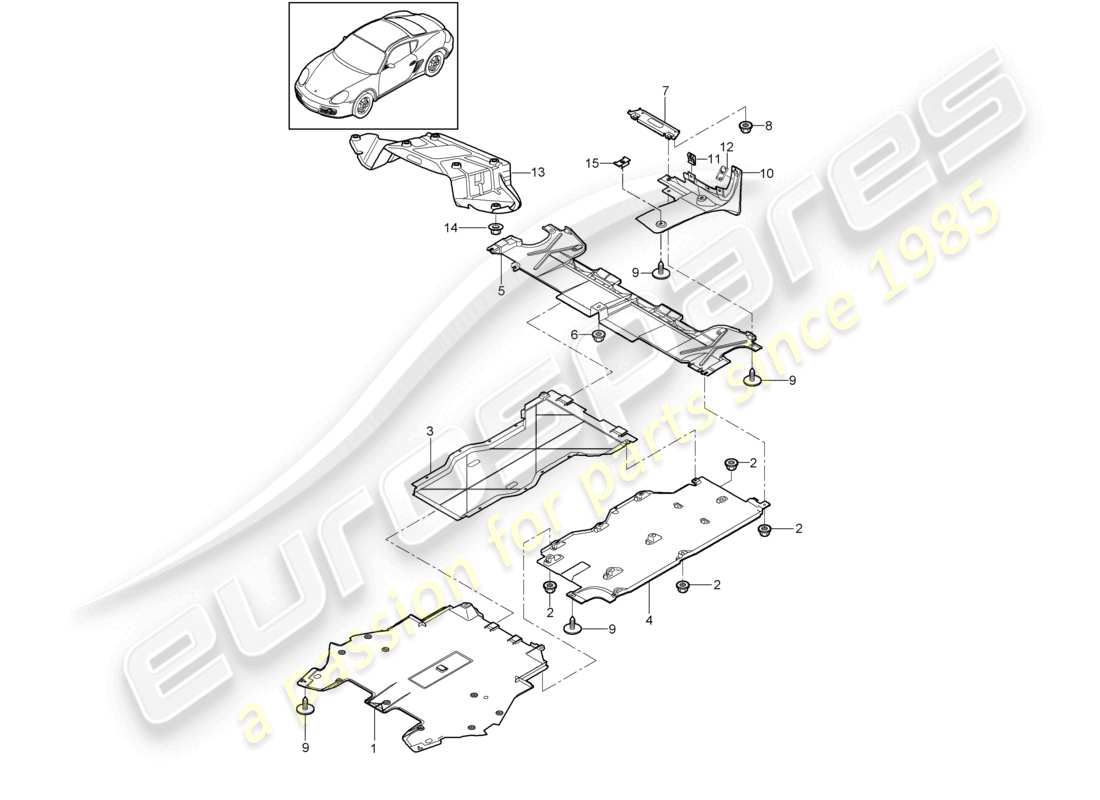 a part diagram from the porsche 2012 (987 cayman) parts catalogue