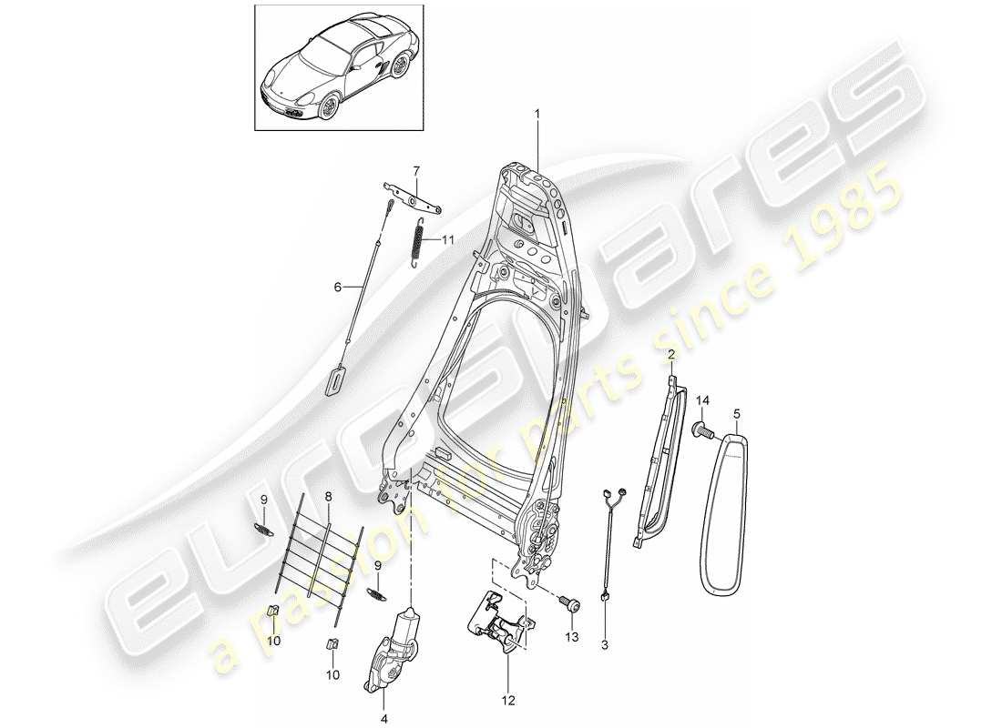 a part diagram from the porsche cayman parts catalogue
